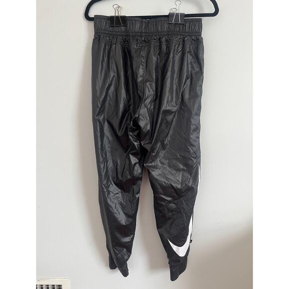 Nike Windbreaker Pants Women S Black Nylon Swoosh Logo Joggers Track - Picture 2 of 7